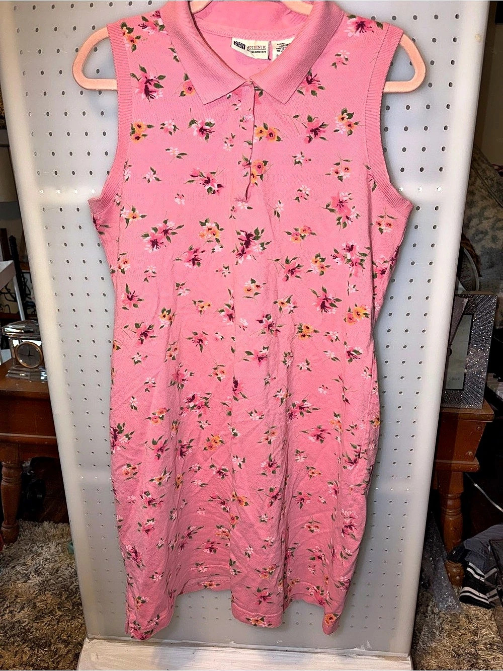 Faded Glory Floral Mini Dress in Pink Size Large Like New